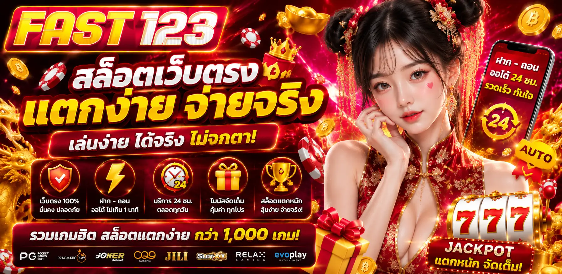 FAST123 สล็อตเว็บตรง ไม่ผ่านเอเย่นต์ ระบบเสถียรเล่นลื่น